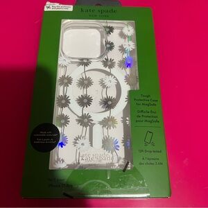 kate spade Daisy iPhone 15 Pro Case - White and Black